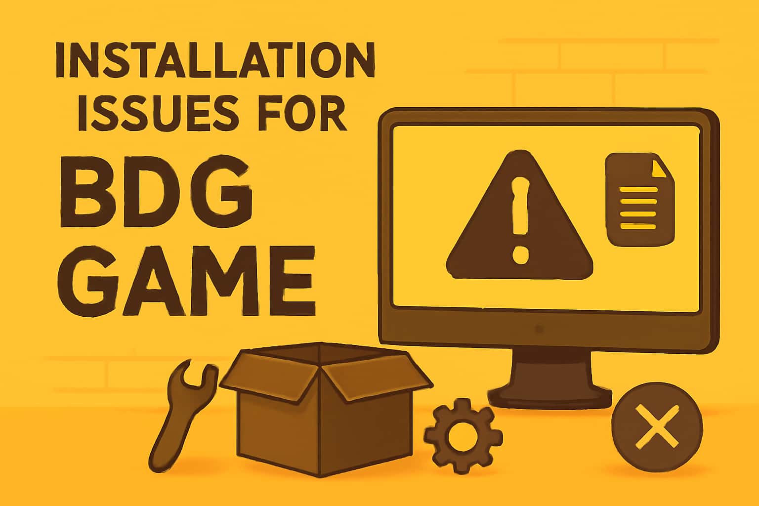 Information scene illustrating installation issues for BDG Game.