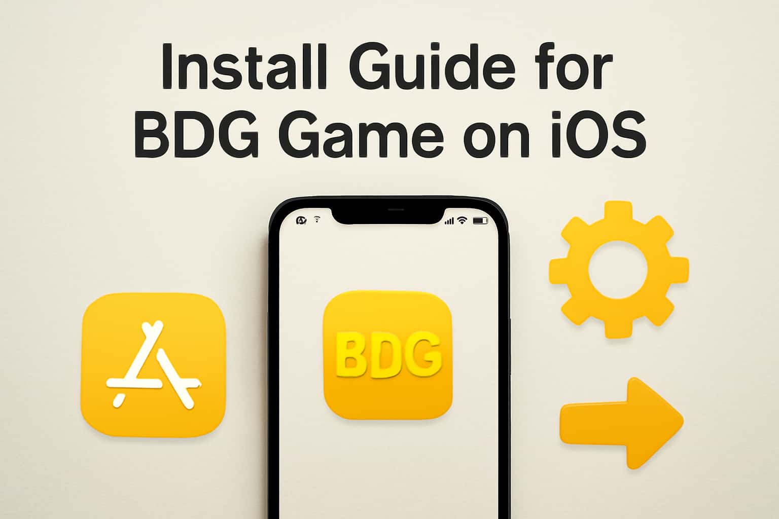 Install Guide for BDG Game on iOS visual representation.